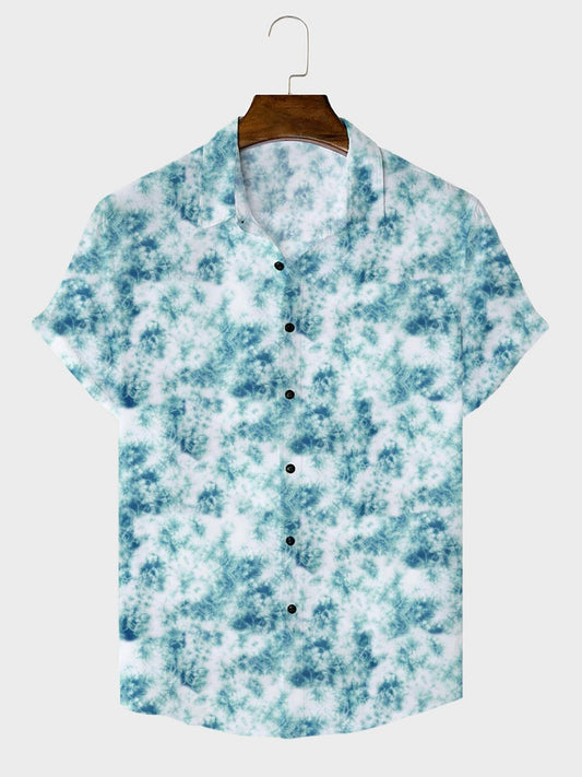 Men's Blue Printed Shirt